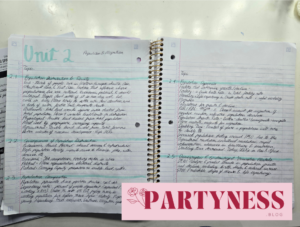 Note taking example, aesthetic highlighter cursive pretty notes for school
